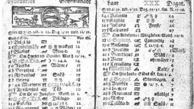 En kalender från 1712