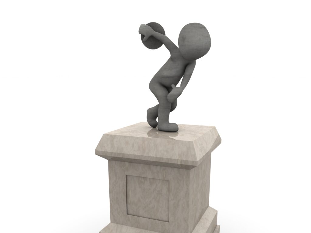 En figur som kastar diskus