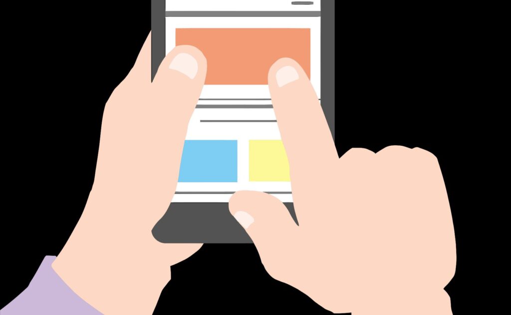 En person som trycker på sin telefon